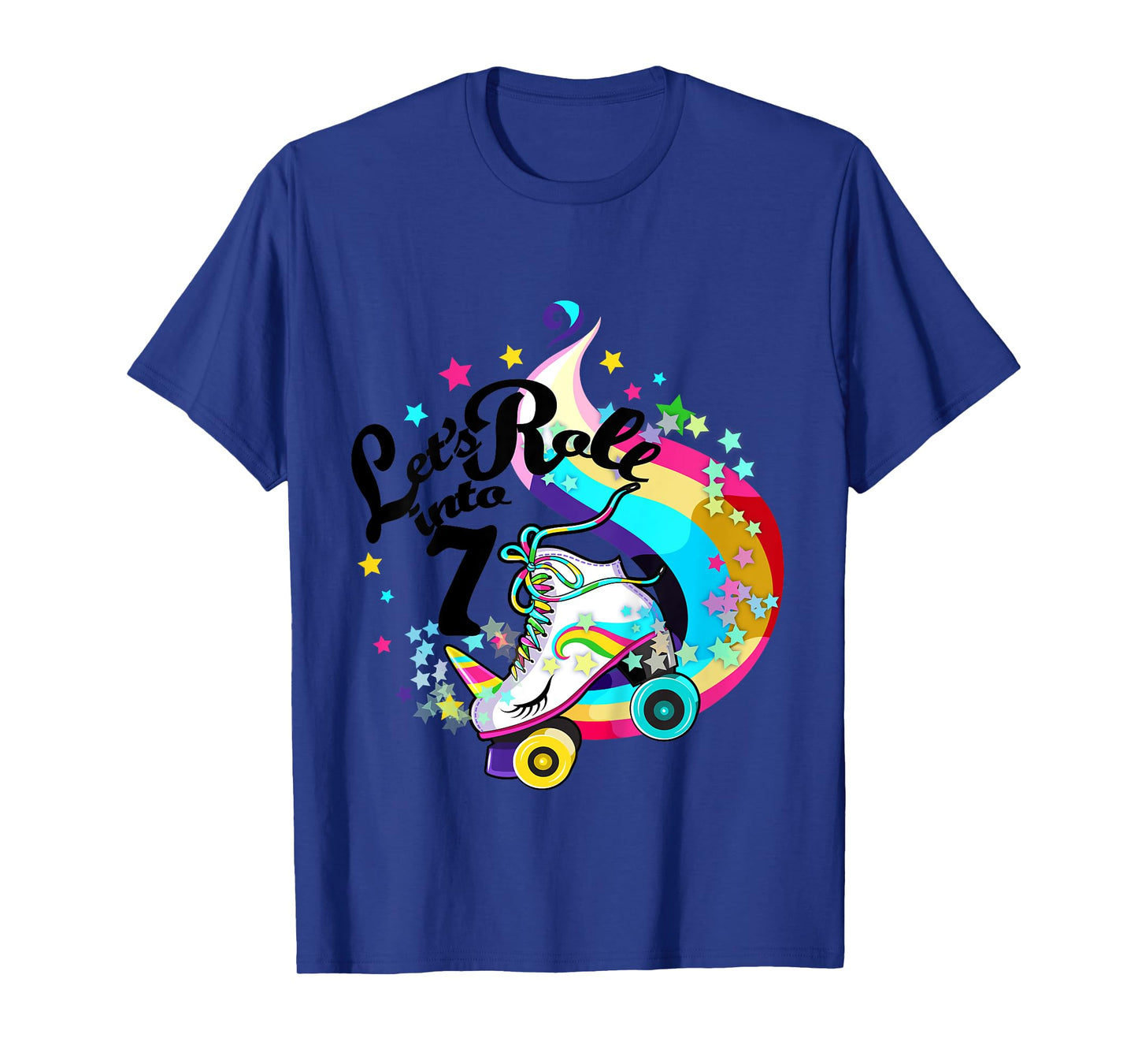 7 Year Old Birthday Shirt Girl Roller Skate Unicorn Outfit T-Shirt