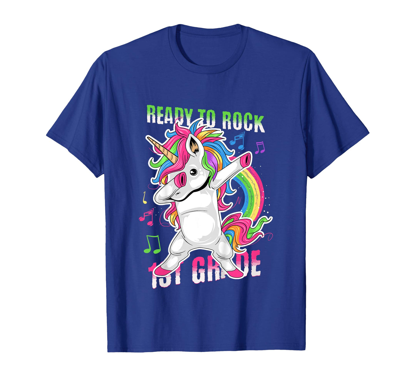 Kids Cute Girls Unicorn Ready To Rock 1st Grade Graphic T-Shirt