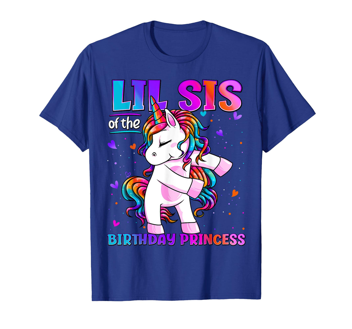 Lil Sis of the Birthday Princess Flossing Unicorn Lil Sister T-Shirt