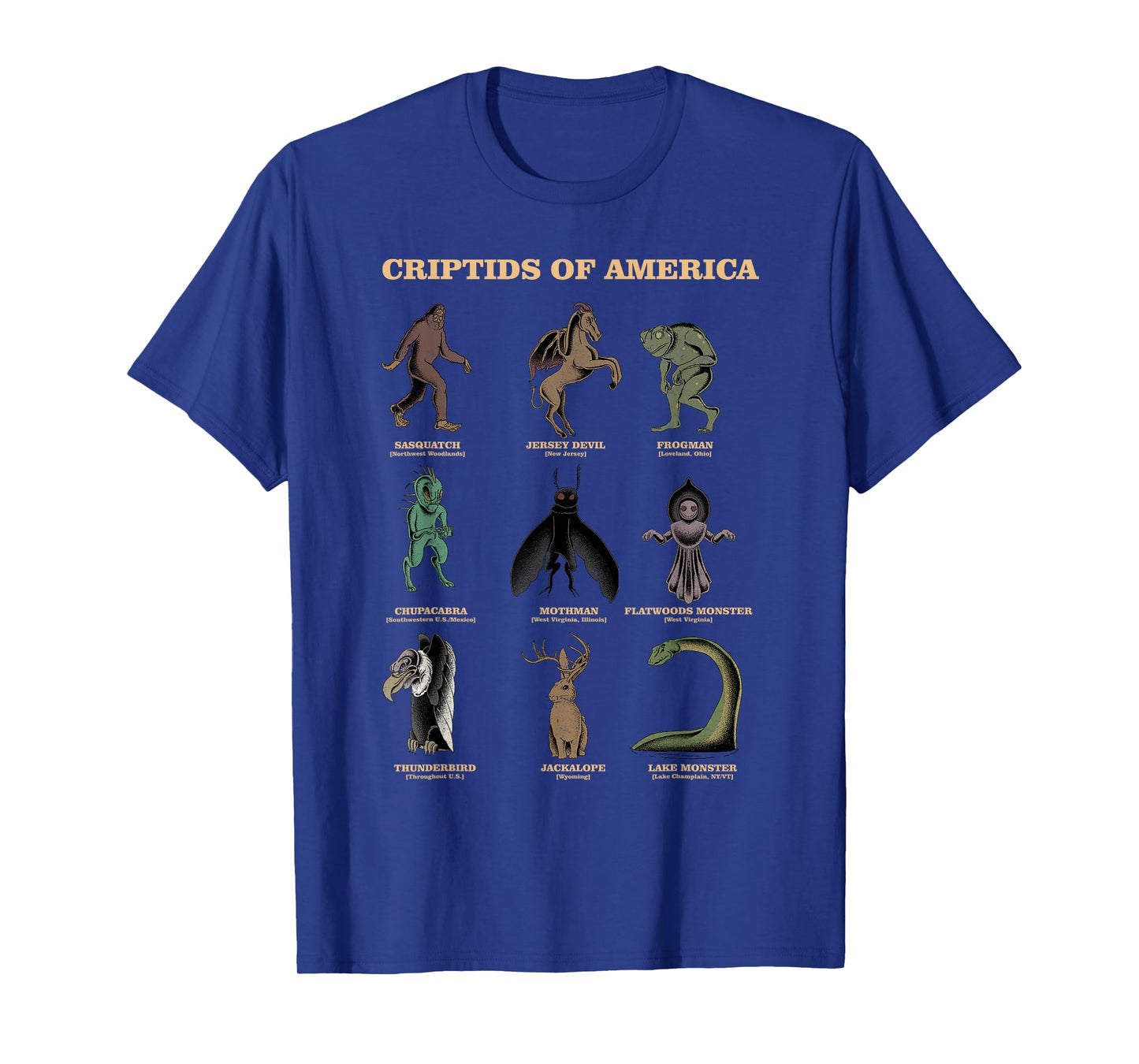 Cryptid Shirt Monster of America Educational Cryptozoology T-Shirt