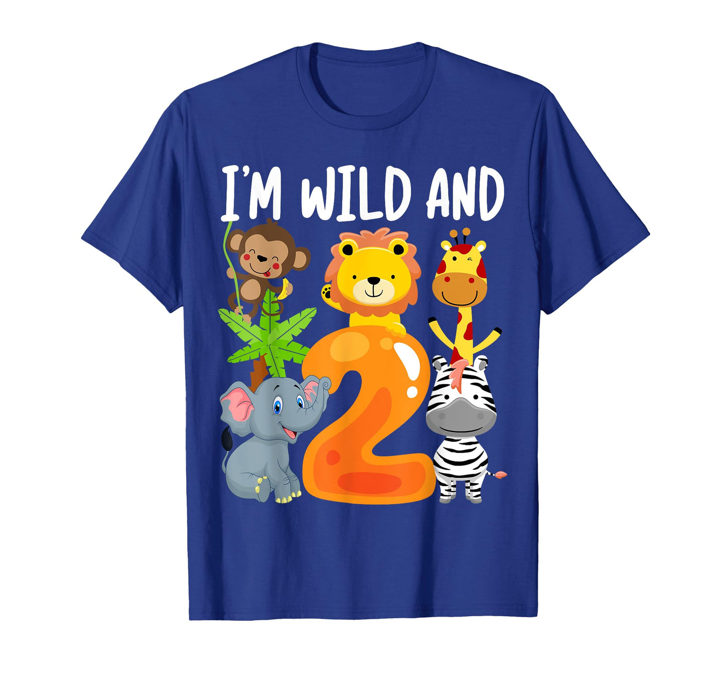 I'm Wild and 2 Two Zoo 2nd Birthday Safari Jungle Animals T-Shirt