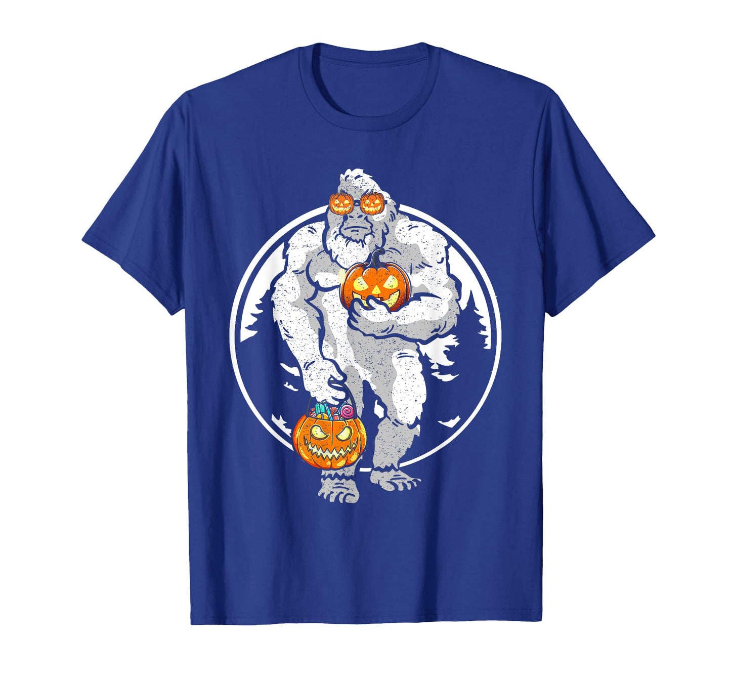 Bigfoot Yeti Pumpkin Candy Funny Halloween Sasquatch Costume T-Shirt