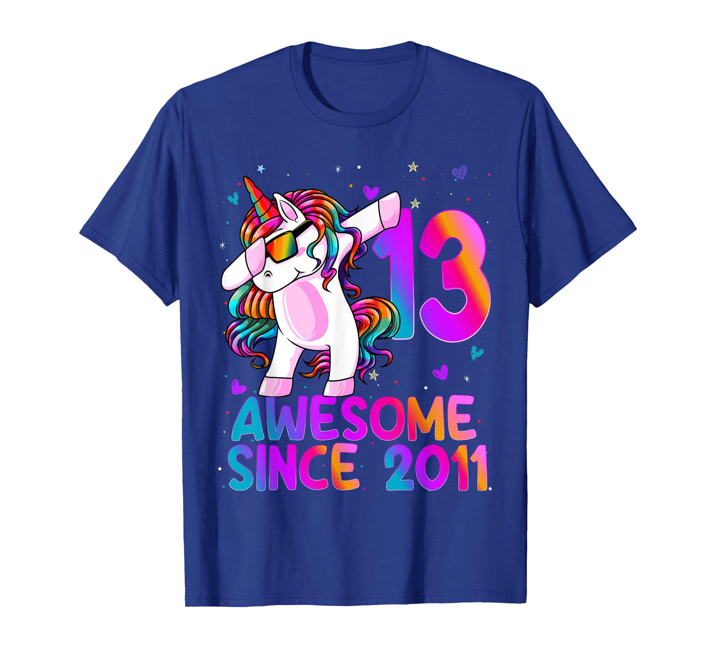 Dabbing Unicorn 13 Year Old 13th Birthday Girl Unicorn Party T-Shirt