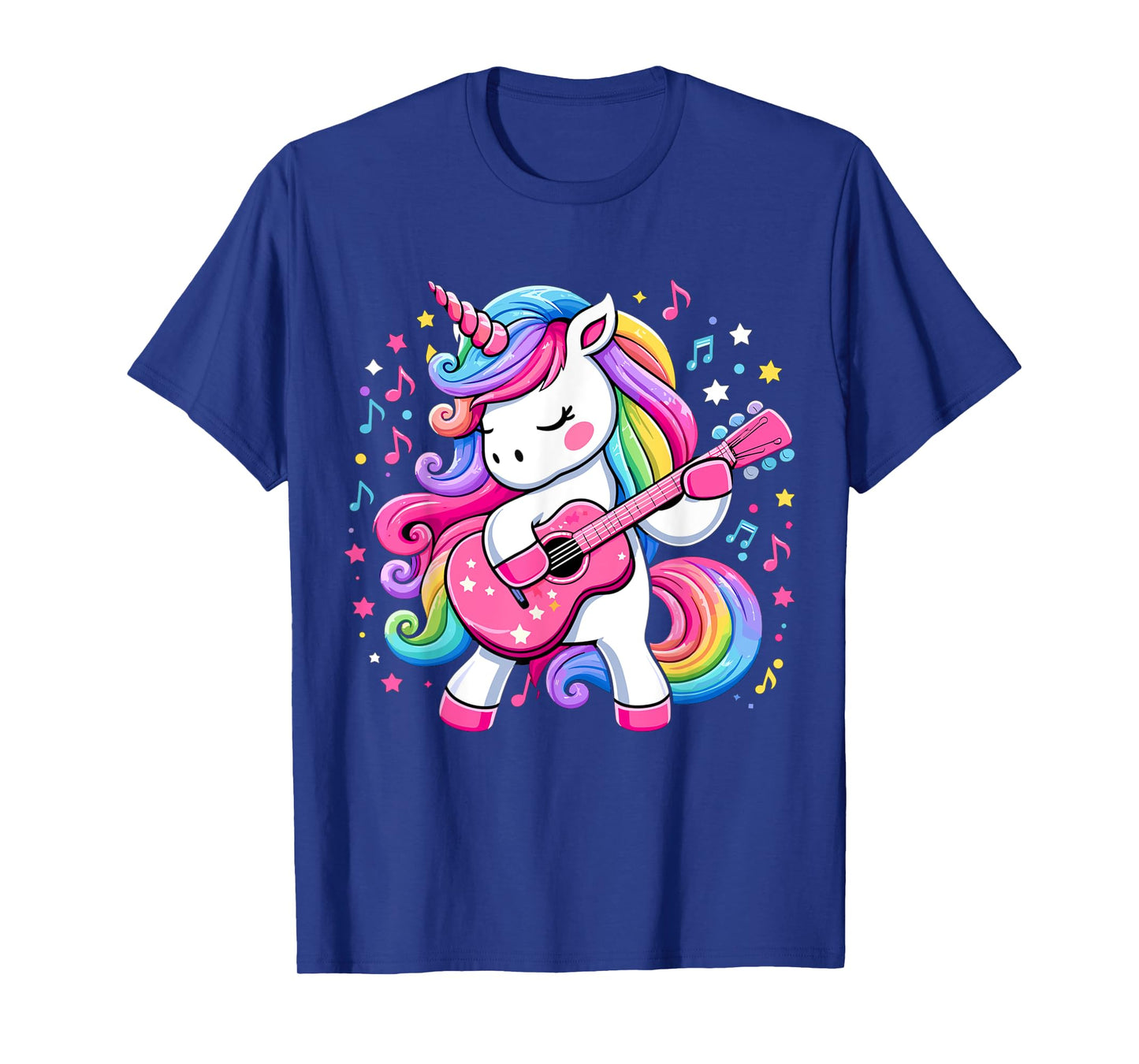 Unicorn Birthday Party Playing Guitar Music T-Shirt