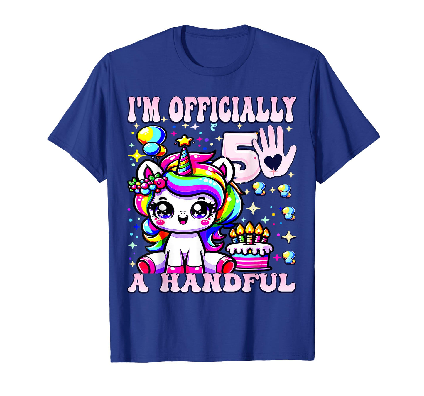 I'm Officially a Handful Birthday 5th Unicorn for girls T-Shirt