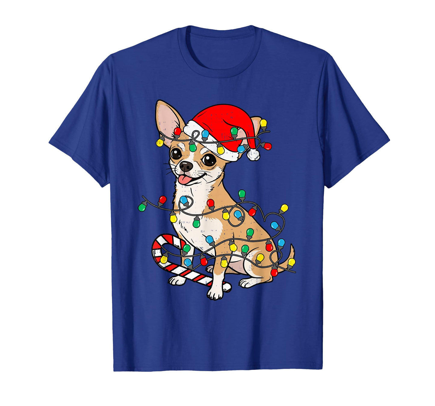 Chihuahua Dog Christmas Lights Santa Xmas Pet Dog Lover T-Shirt