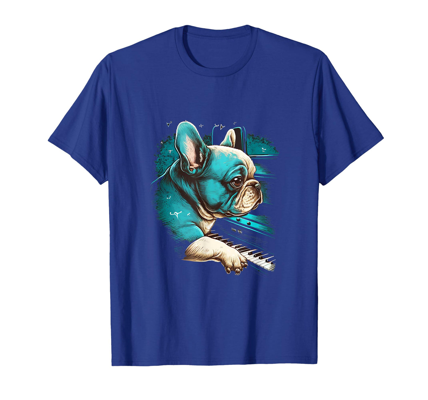 French Bulldog playing Piano | Funny Music Dog Classical T-Shirt for Men Women