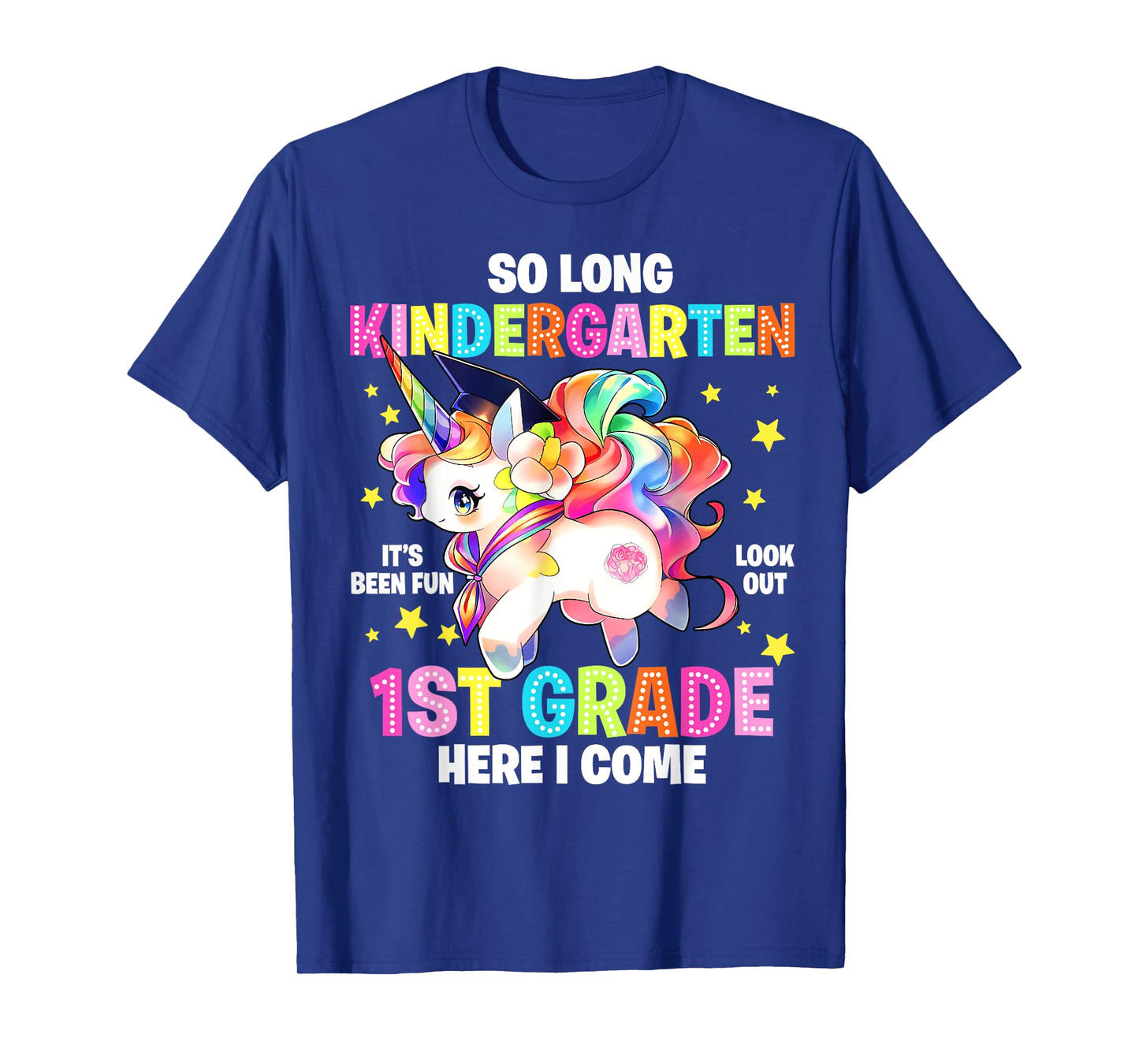 So Long Kindergarten Graduation 1st Grade Unicorn Girls Kids T-Shirt