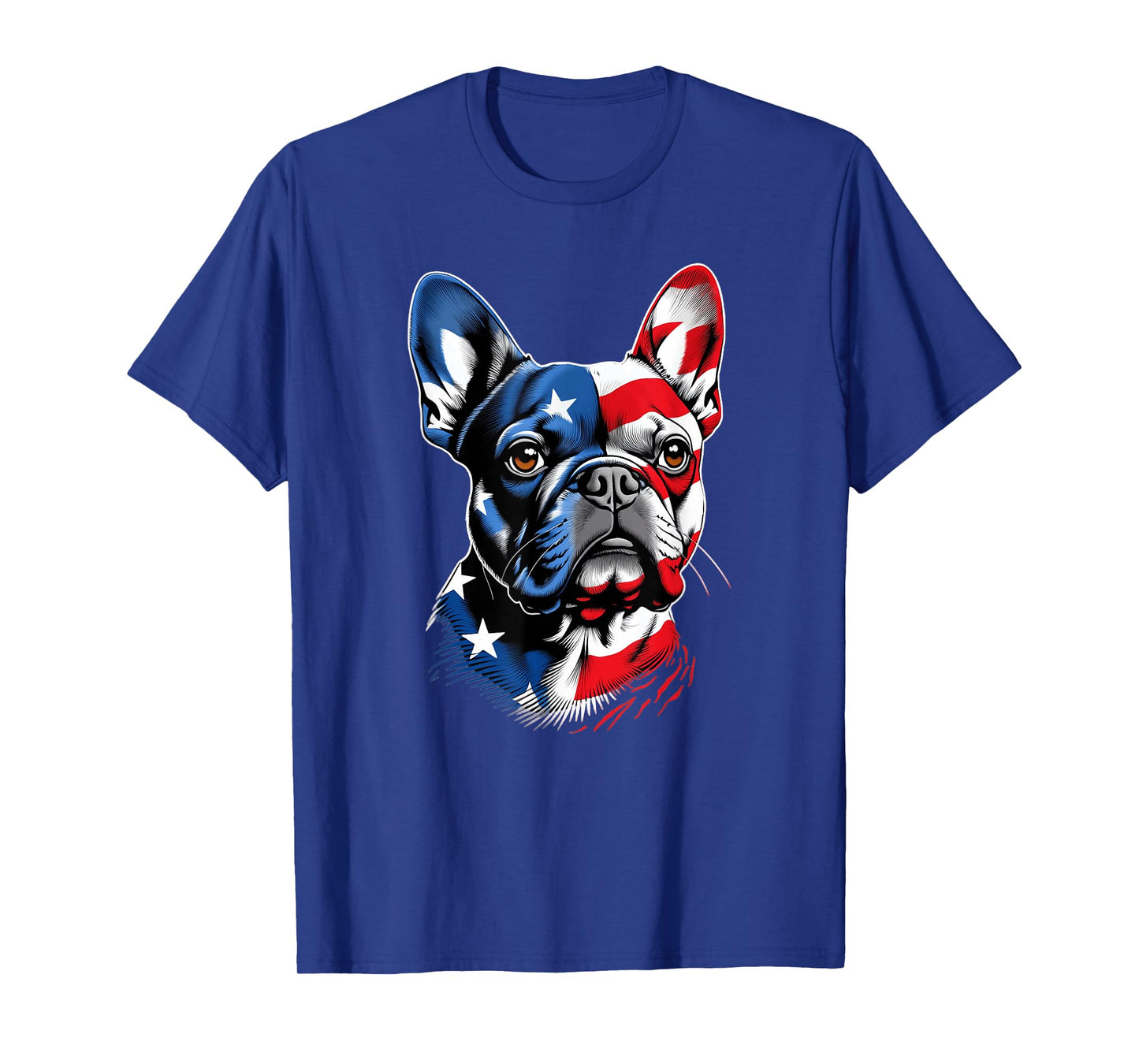 Cute French Bulldog Funny Dog USA American Flag 4th Of July T-Shirt