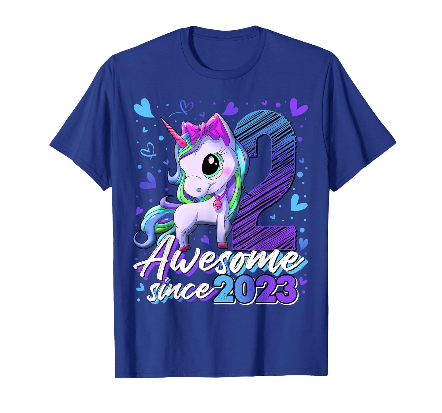 2 Year Old Gifts For Girls 2nd Birthday Girl Unicorn T-Shirt