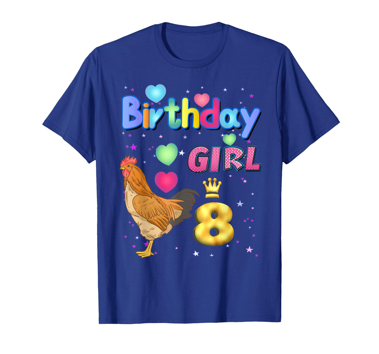 Kids 8Years Old Chicken Its my 8th birthday Girl Chicken T-Shirt