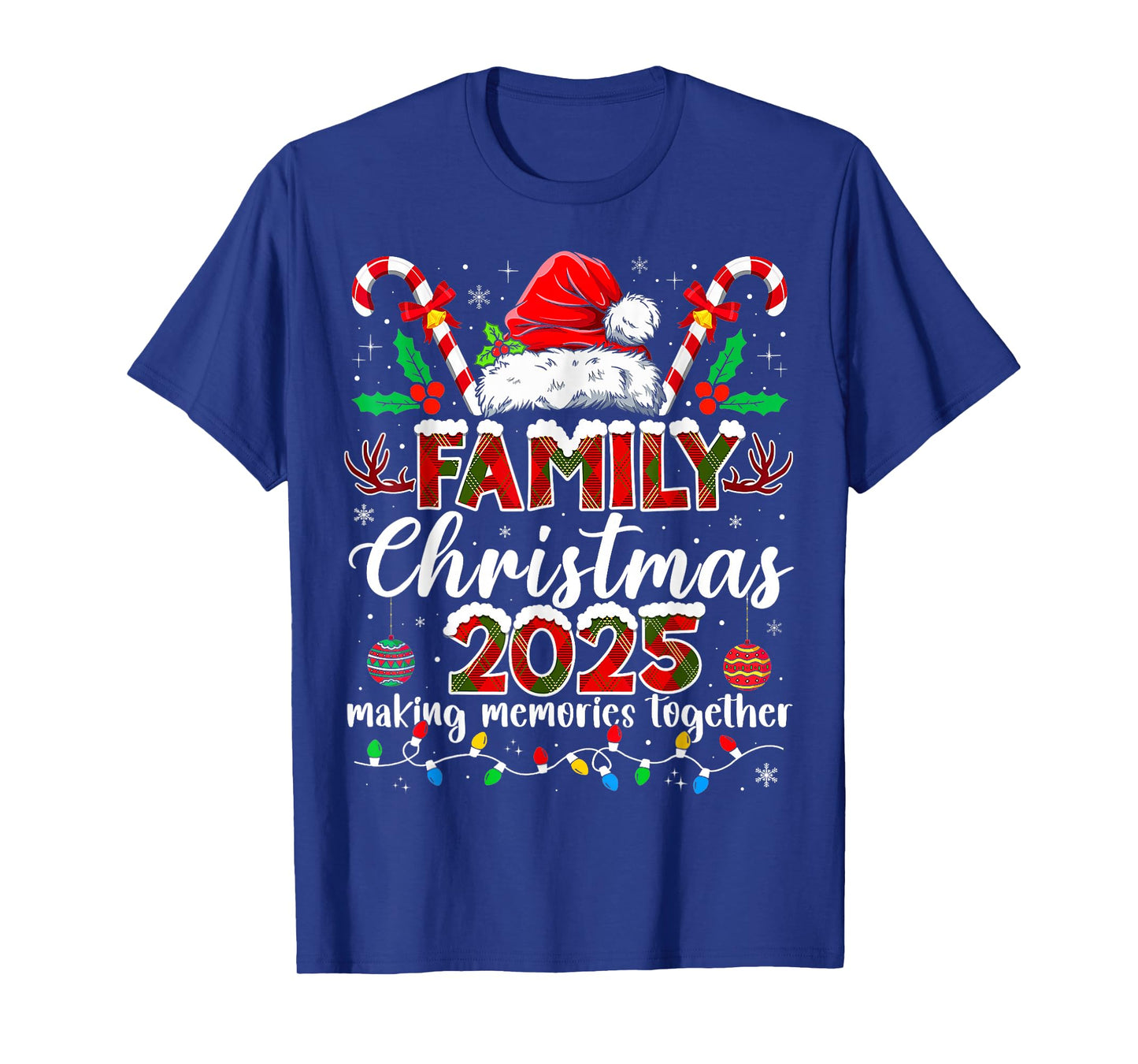 Family Christmas 2025 Matching Santa Tee Xmas Pajamas Pjs T-Shirt