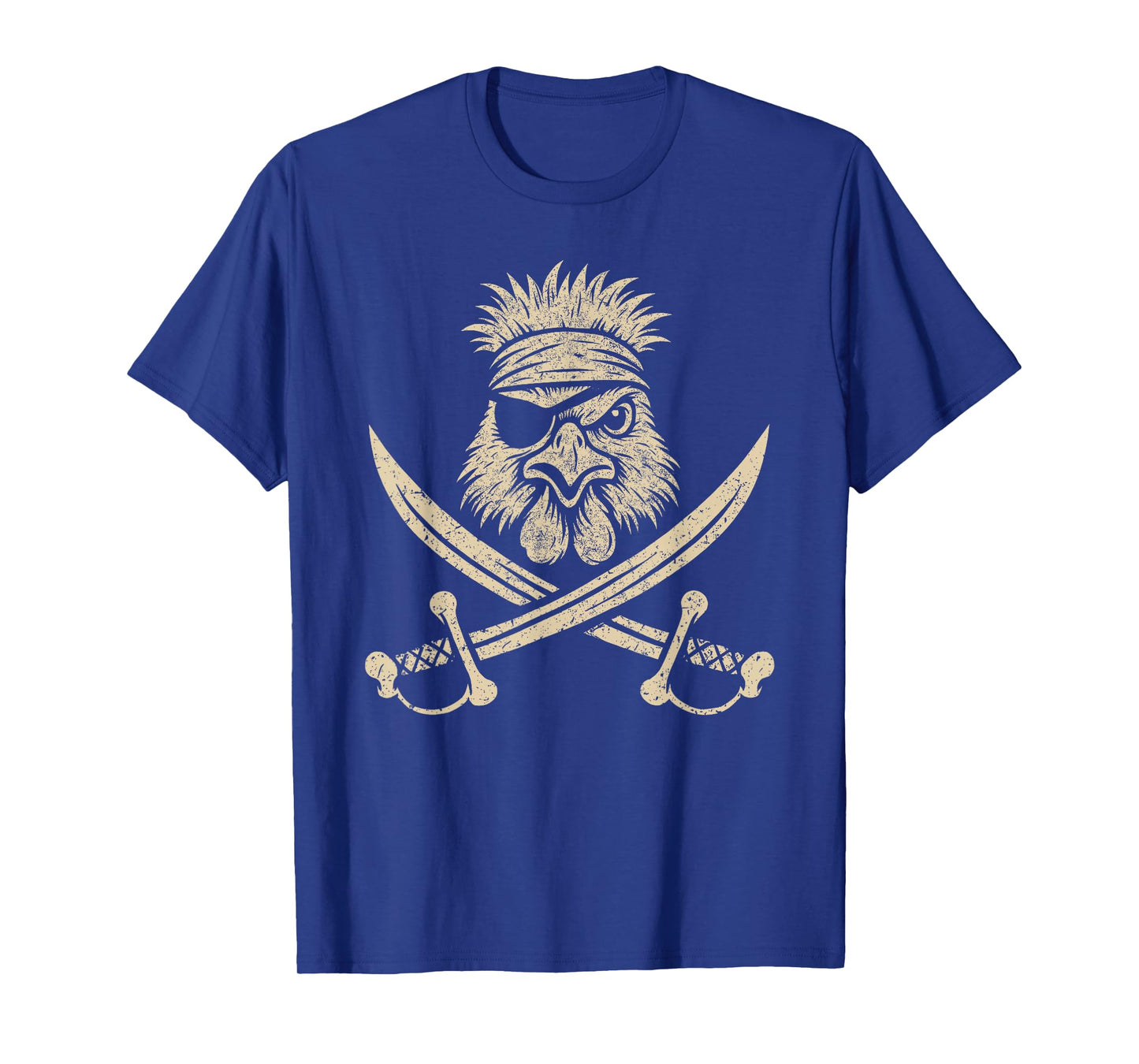 Vintage Pirate Silkie Chicken and Crossbones Farm Animal T-Shirt