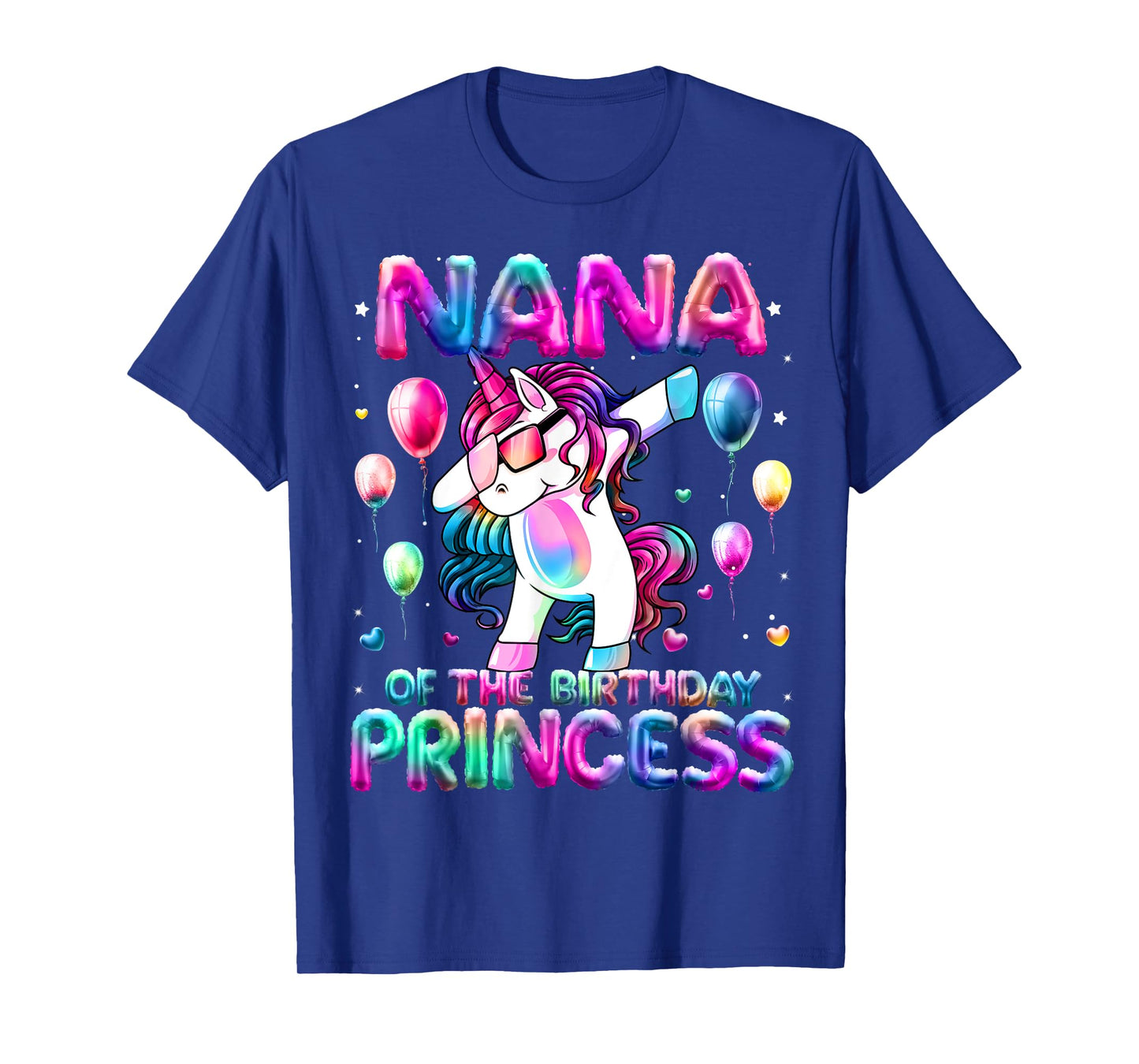 Grandma of the Birthday Princess Girl Dabbing Unicorn Nana T-Shirt