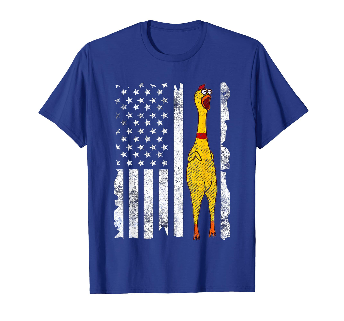Funny Rubber Chicken Vintage American US Flag Men & Women T-Shirt