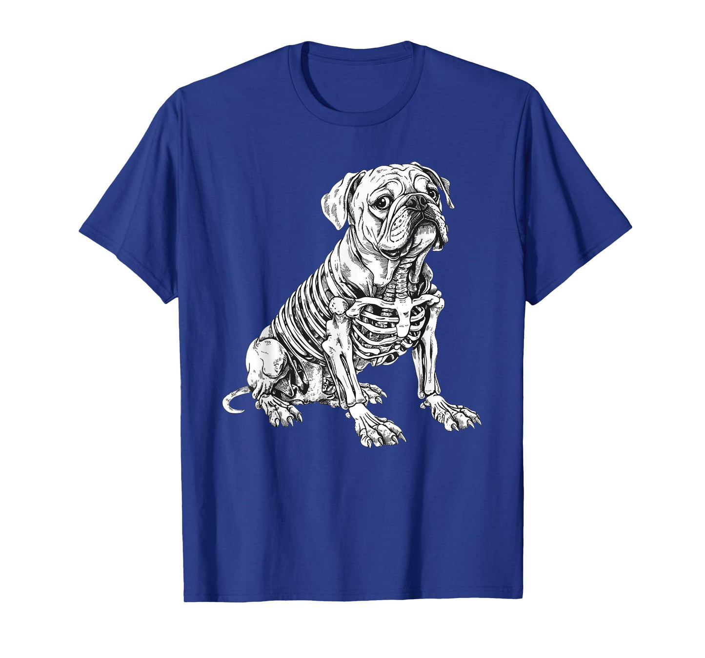 English Bulldog Dog Skeleton Halloween T-Shirt
