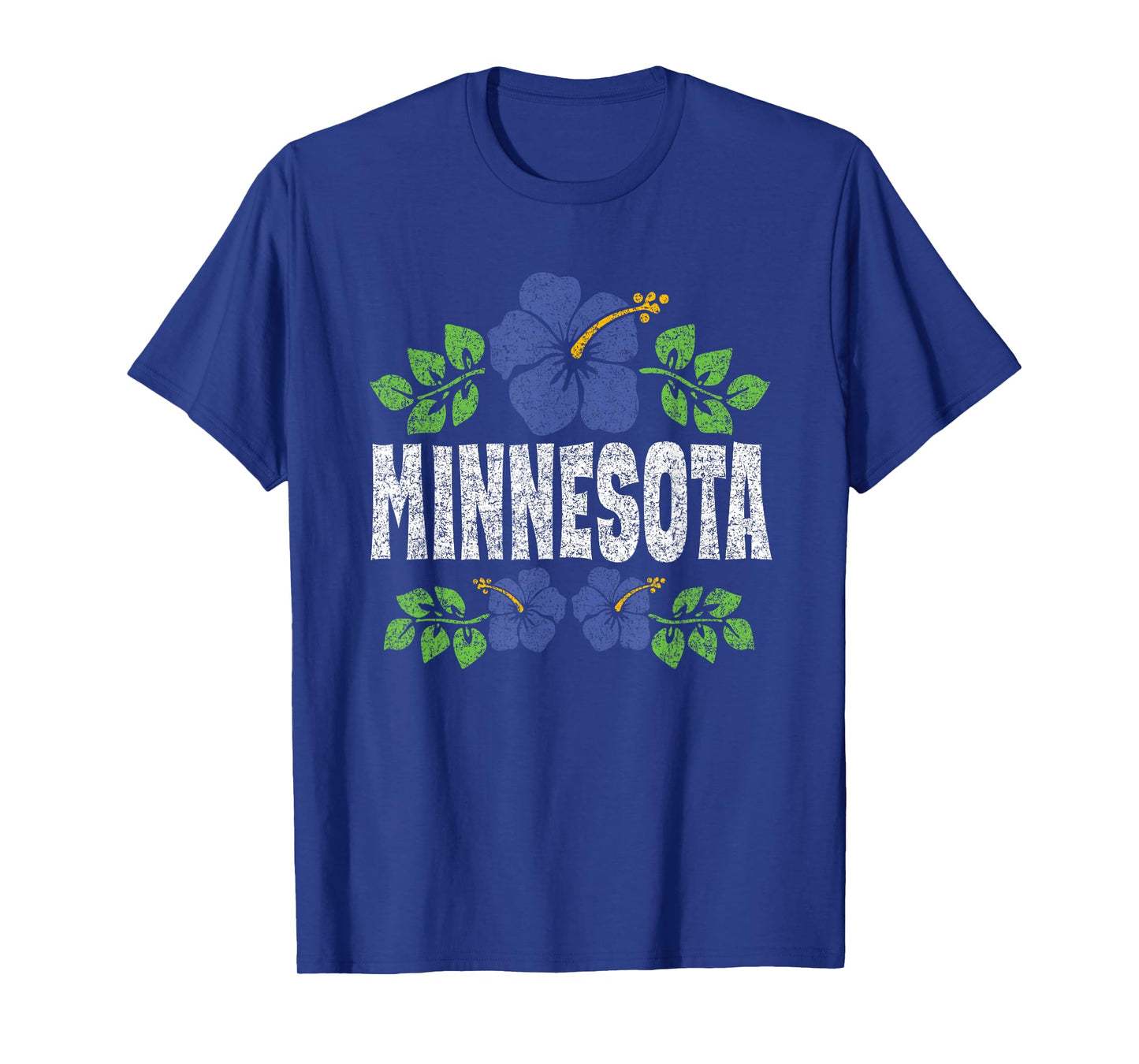 Minnesota Flowers Distressed Color Print T-Shirt