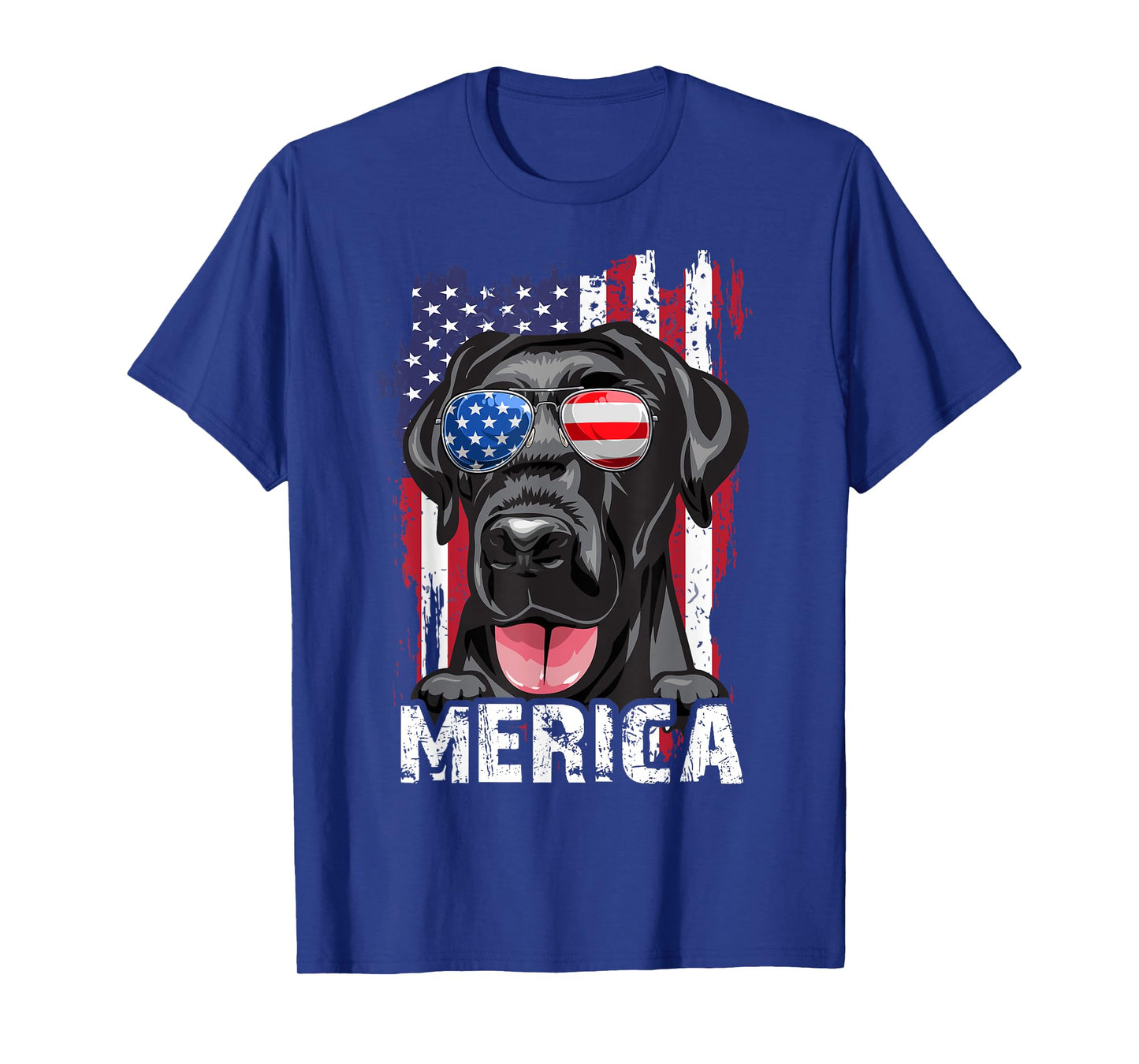 Merica Labrador Retriever American Flag 4th July USA Lab Dog T-Shirt for Women Girls Kids Men