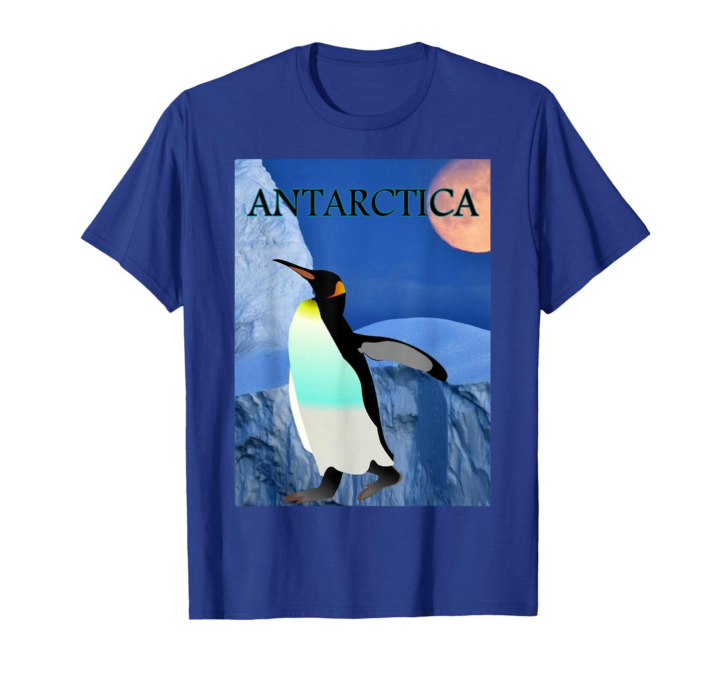 Antarctica Glacier with Penguin and Chill Out Moon T Shirt T-Shirt