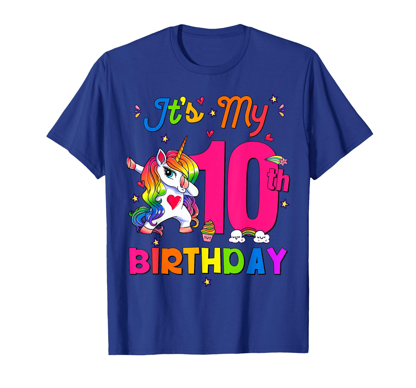 10 Years Old Unicorn It's My 10th Birthday Girl Party T-Shirt