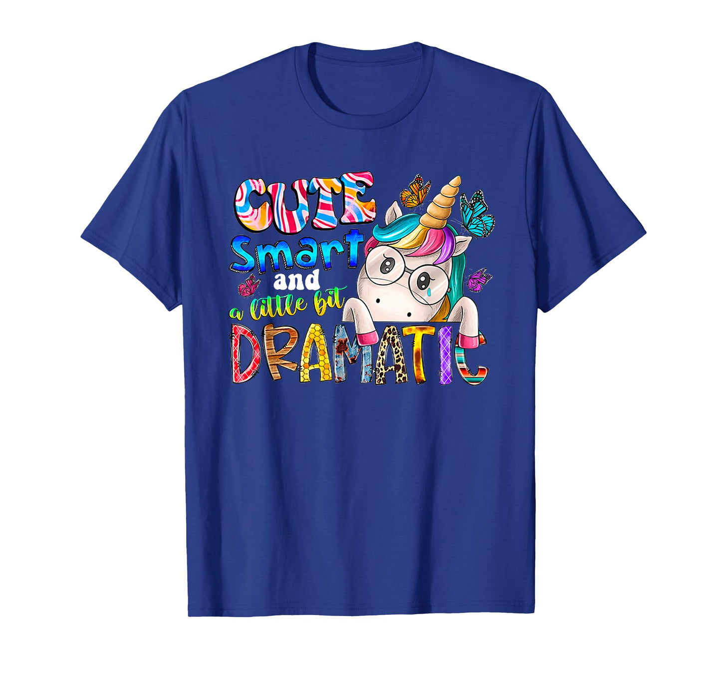 Cute smart and a little bit dramatic Funny Unicorn Kid Girls T-Shirt