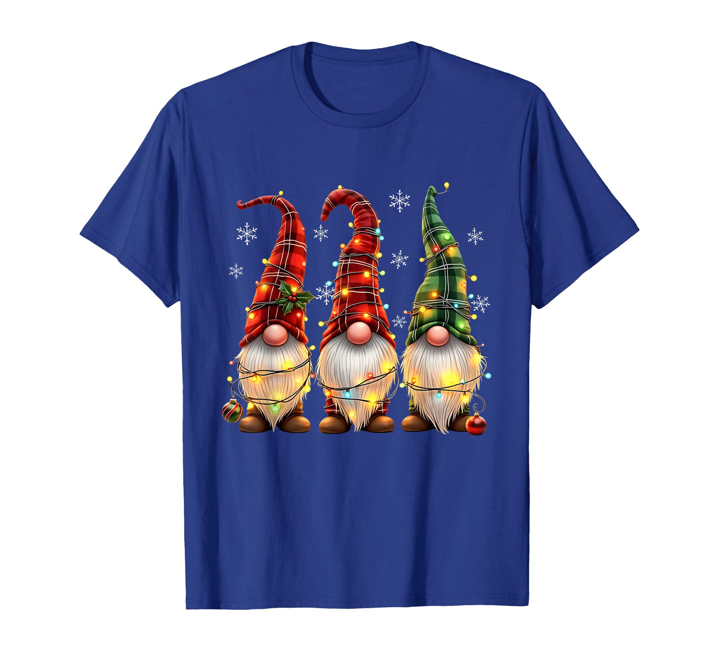 Three Gnomes Men Women Buffalo Plaid Red Christmas T-Shirt
