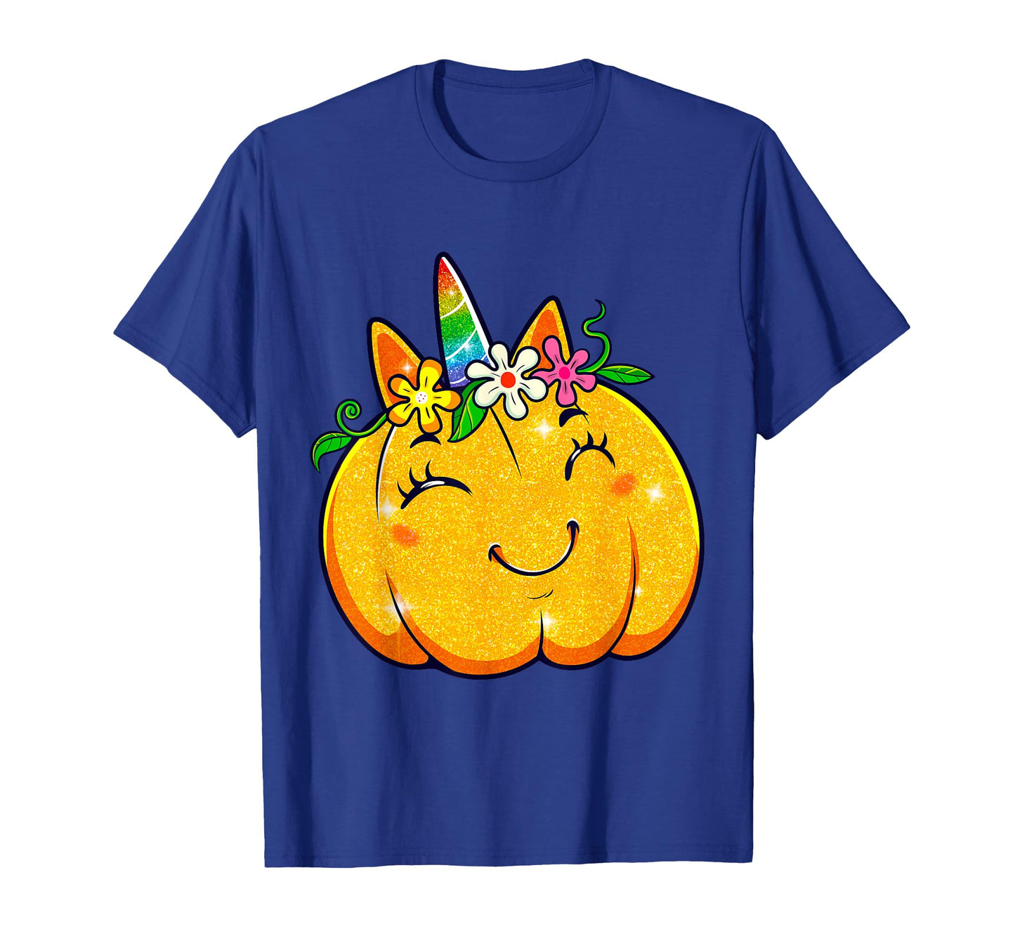 Unicorn Pumpkin Halloween Girl Cute Thanksgiving Girls T-Shirt
