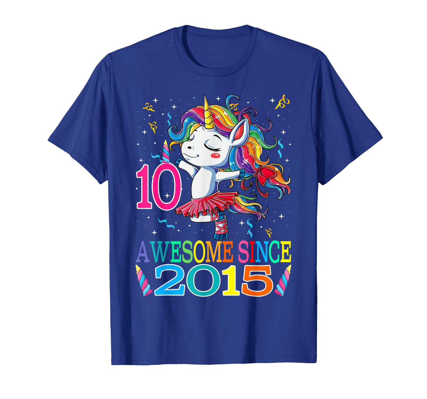 Dancing Unicorn 10 Year Old 10th Birthday Girl Unicorn Party T-Shirt