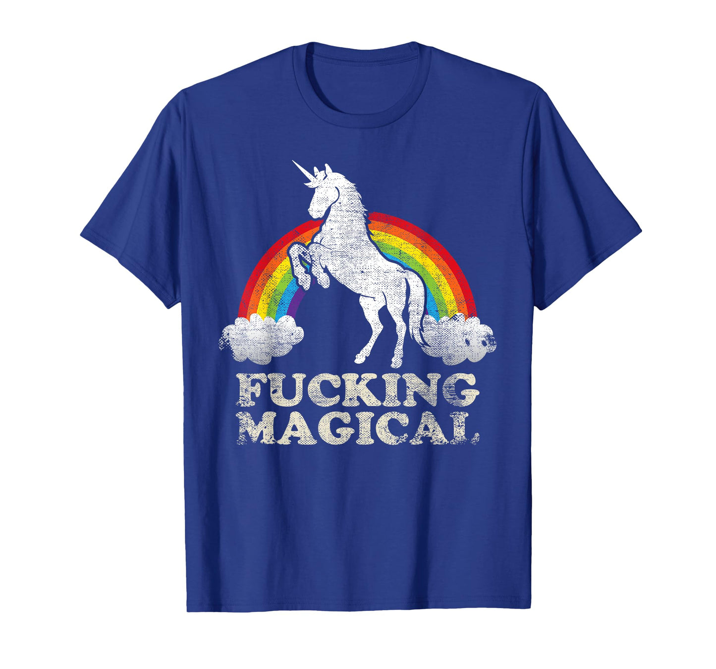 Funny Retro adult humour Fucking Magical Unicorn Rainbow T-Shirt