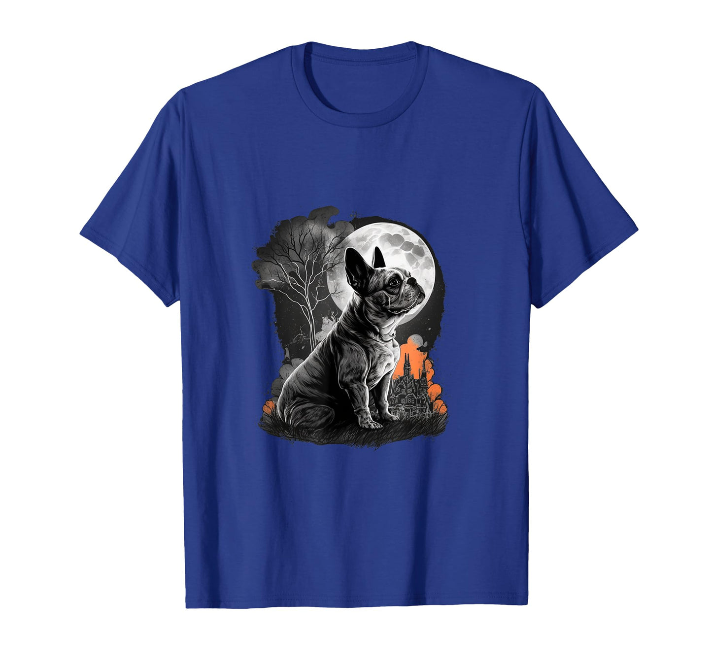 French Bulldog Halloween Costume | Scary Pumpkin Witch Ghost T-Shirt for Men Women