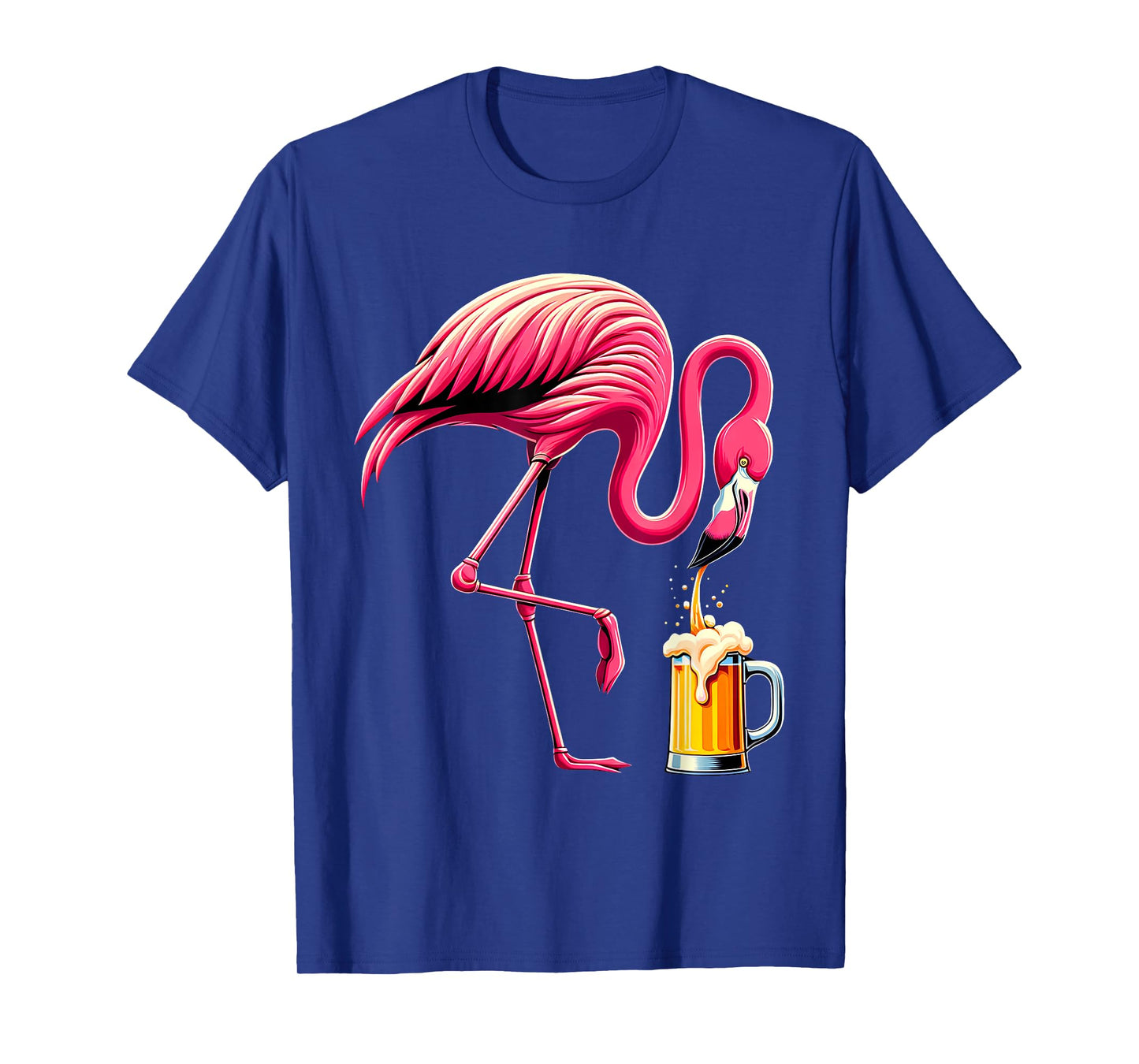 Funny Flamingo Drinking Beer Party Flamingo Lover Womens T-Shirt