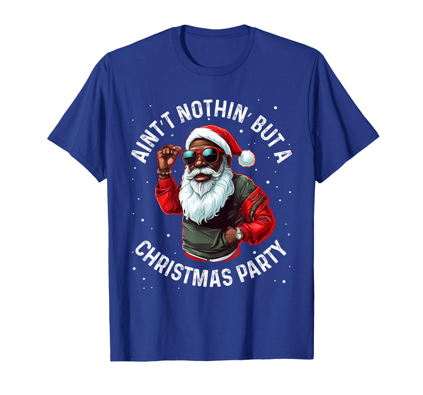 African American Santa Claus Christmas Pajama Men and Women T-Shirt