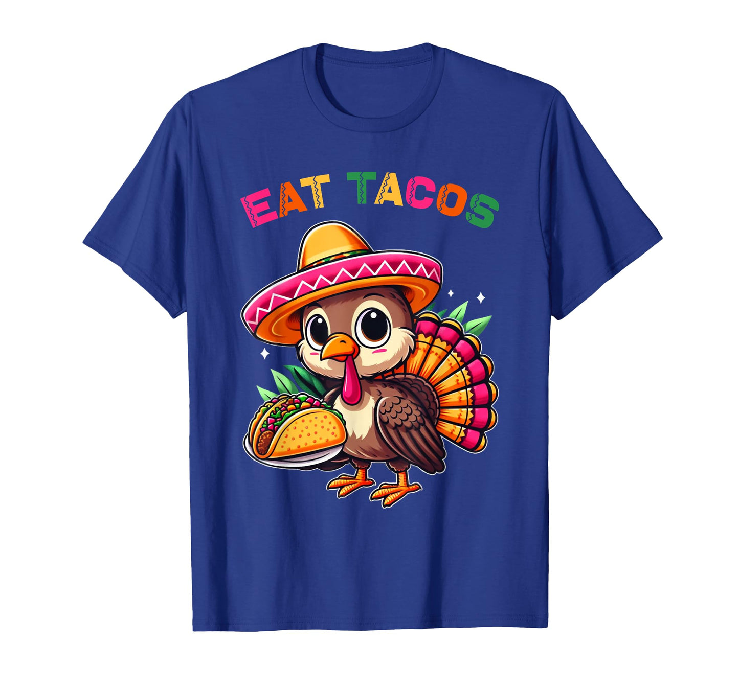 Funny Mexican Cute Turkey Eats Tacos Thanksgiving Kids Boys T-Shirt