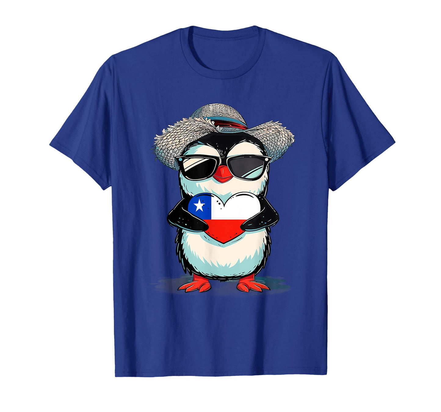 Chilean Flag Heart Penguin Chilean Pride Chilean Roots Chile T-Shirt