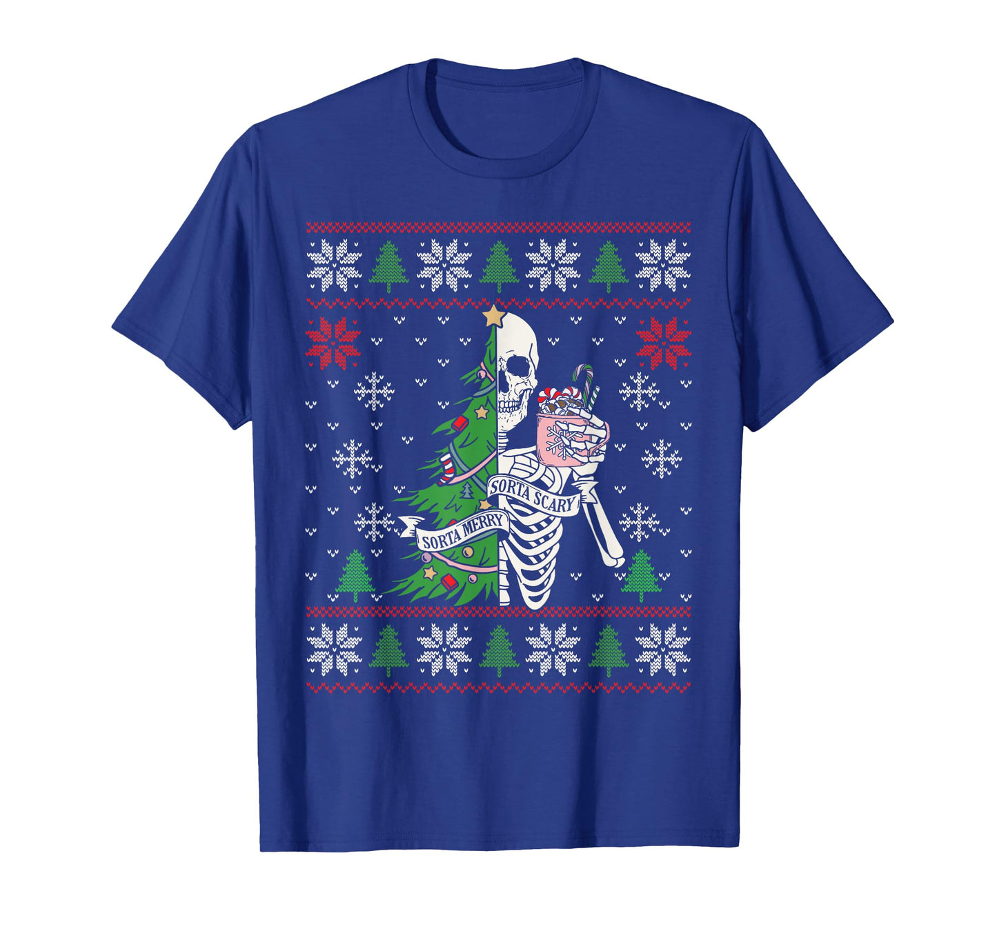 Christmas Vibes Xmas Skeleton Sorta Merry Sorta Scary Gothic T-Shirt