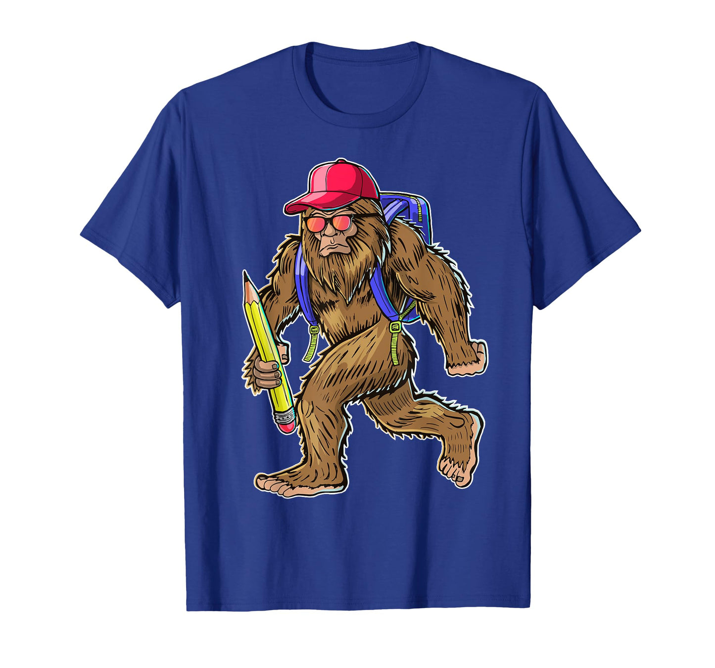 Funny Bigfoot Back to School Kid Bigfoot Backpack Boys T-Shirt