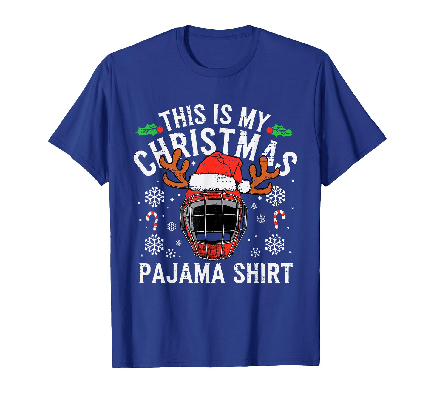 This Is My Hockey Christmas Pajama Shirt Sport Men Boys Kids T-Shirt