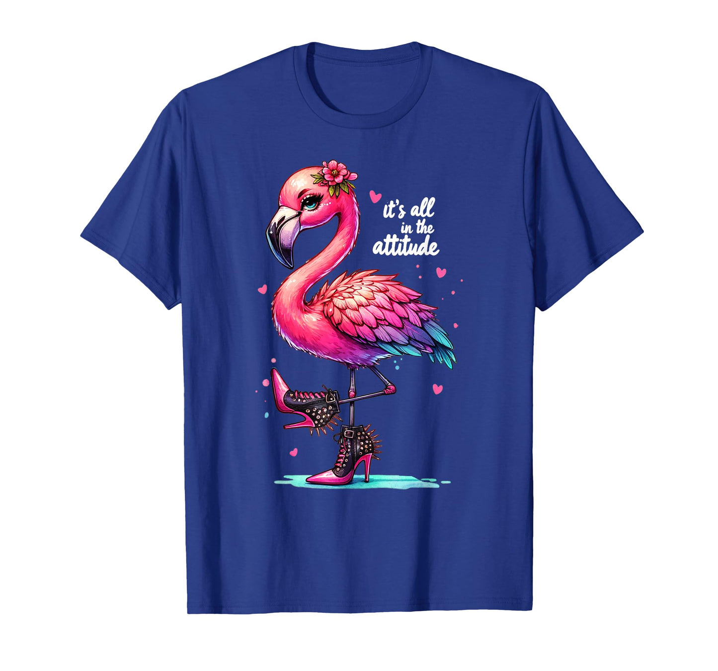 Cute Flamingo Spike Heels It's All in the Attitude Girls T-Shirt
