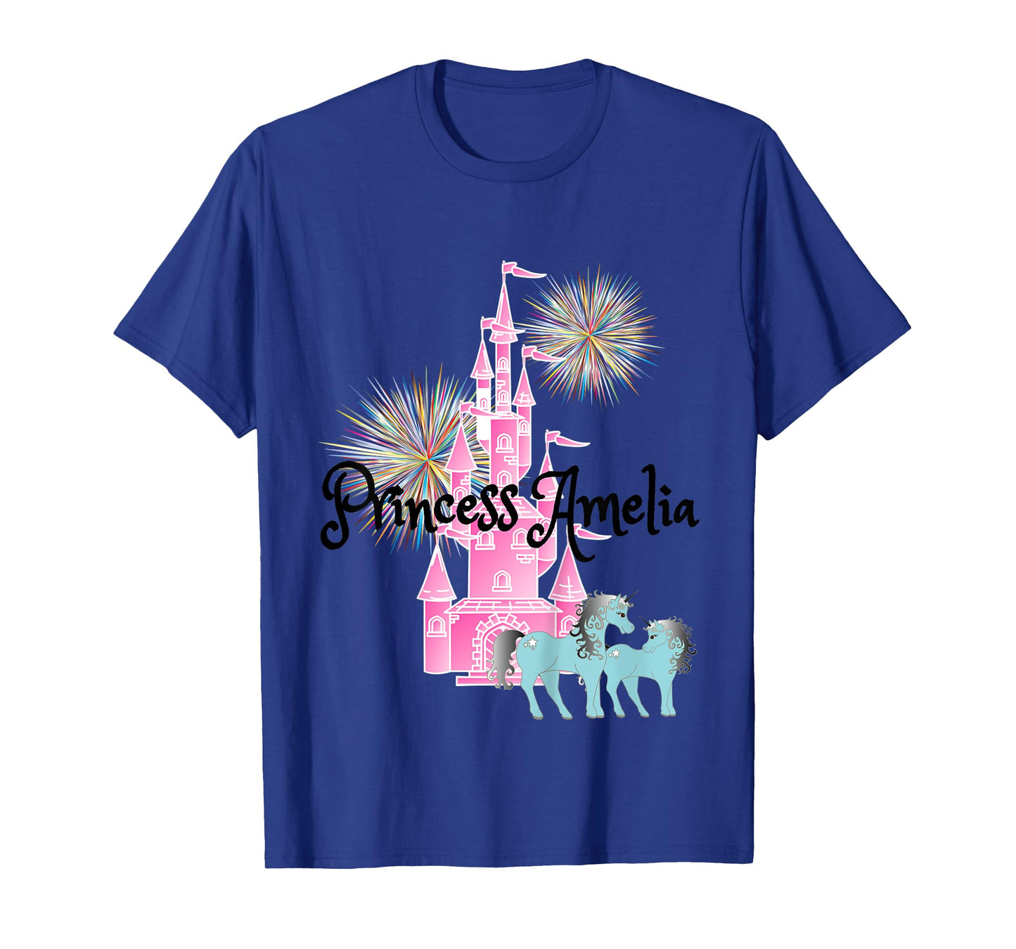 Kids Princess Amelia Name Girls Personalized Custom T-Shirt