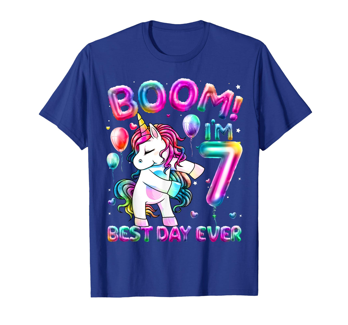 7 Years Old Flossing Unicorn Gifts 7th Birthday Girl Party T-Shirt