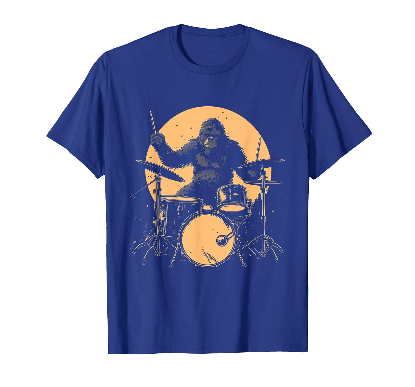 Drummer Bigfoot Playing Drums Funny Sasquatch Drumming T-Shirt