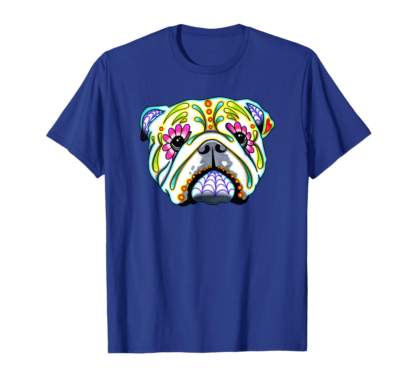 English Bulldog - Day of the Dead Sugar Skull Dog T-Shirt