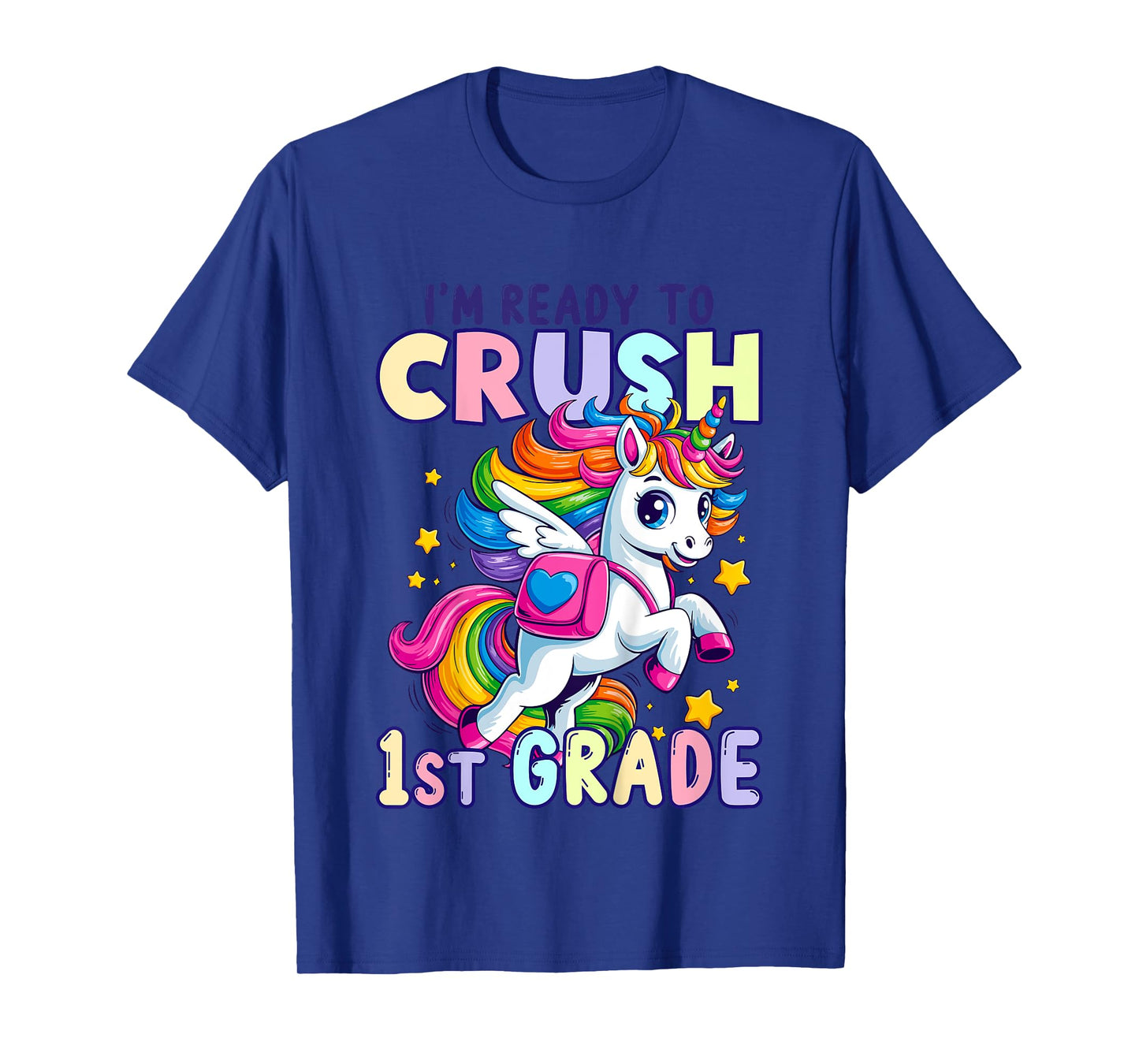 Crush First 1st Grade Unicorn Girls Kids Back To School T-Shirt