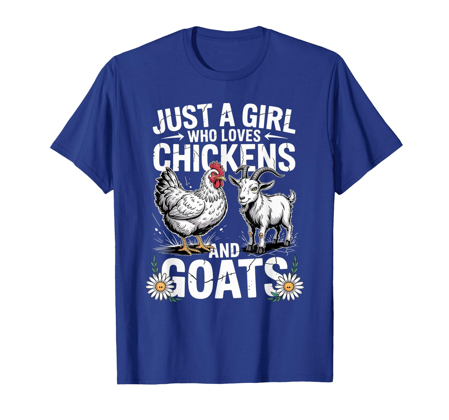 Cute Just A Girl Who Loves Chicken and Goat Poultry farming T-Shirt