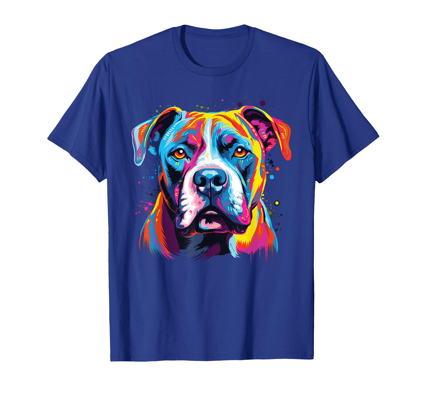 Watercolor Colorful American Bulldog Dog T-Shirt
