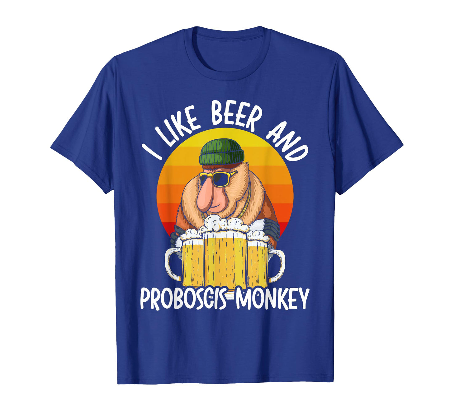 I Like Beer And Proboscis Monkey Wildlife Animal Zookeeper T-Shirt