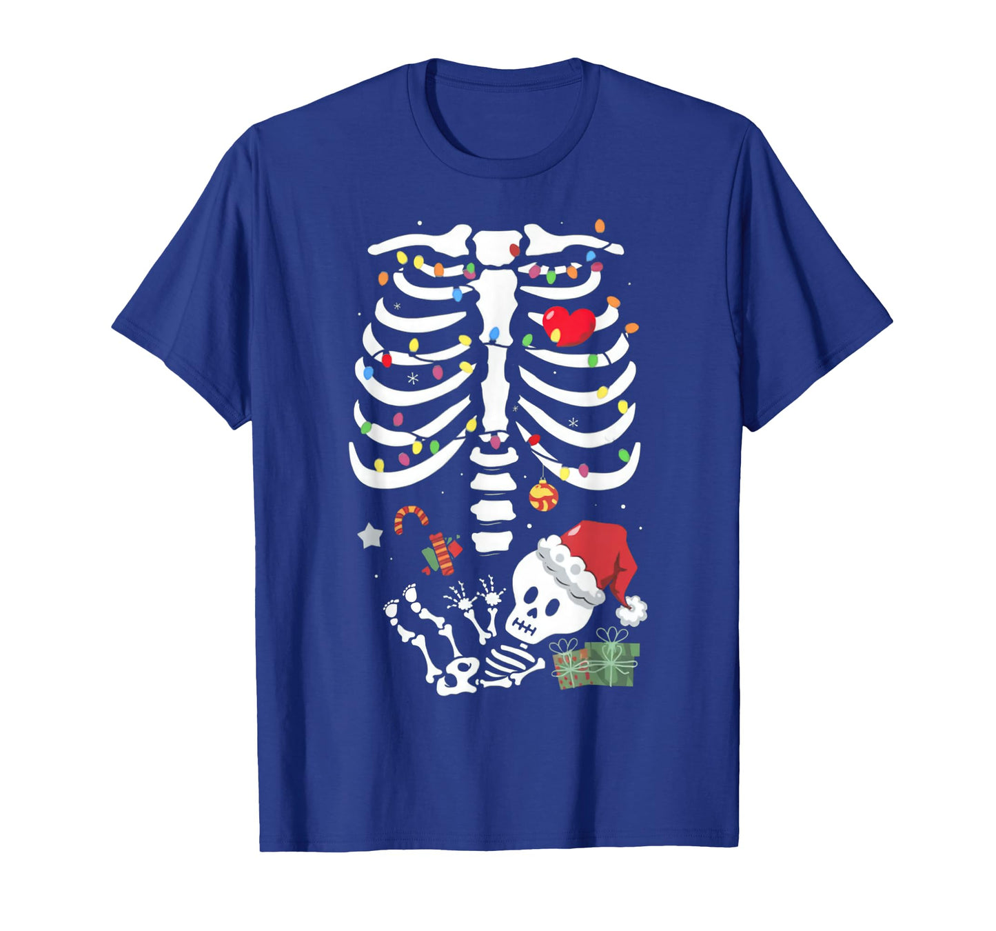 Cute Skeleton Baby Xmas Maternity Mom Pregnancy Christmas T-Shirt