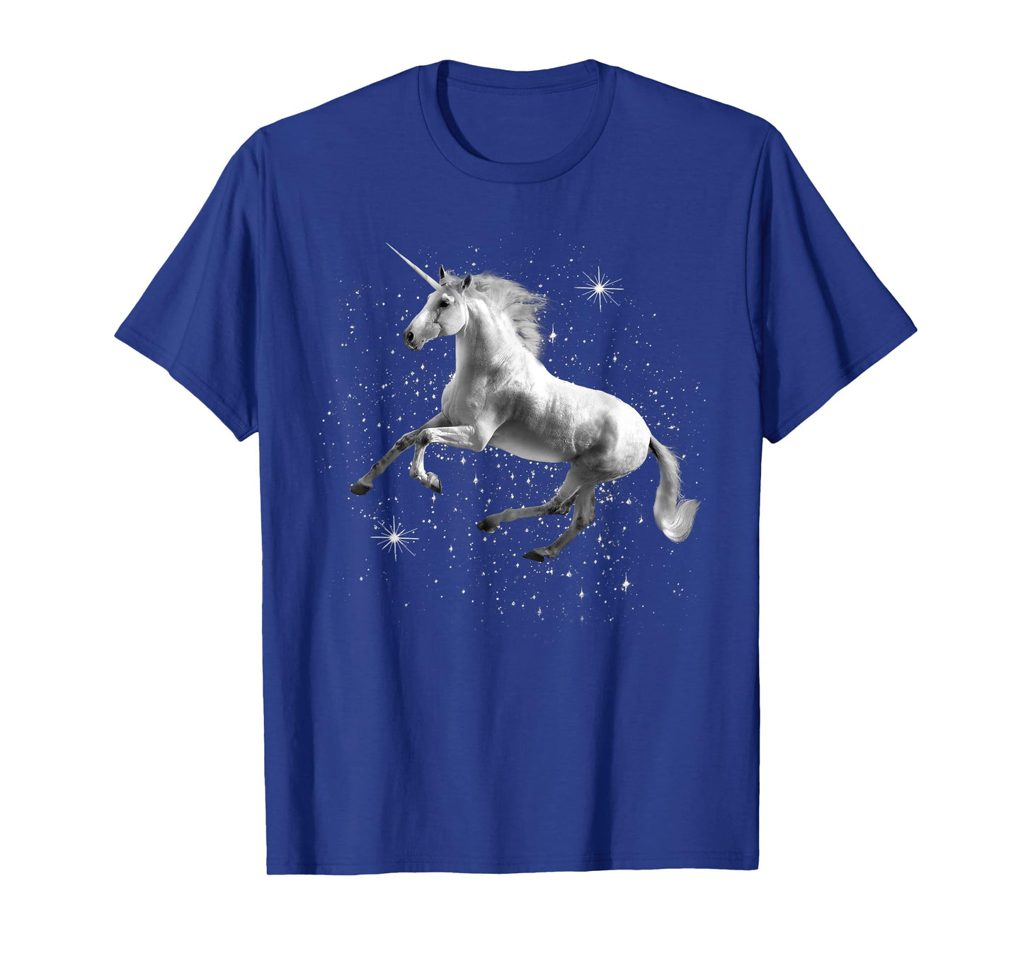 Unicorn Black and White Starry Stars T-Shirt