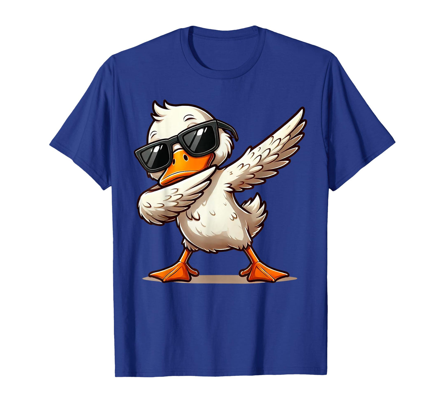 Quirky Bird Designs BY TEERA Dabbing Duck with Sunglasses Funny Cartoon Graphic T-Shirt