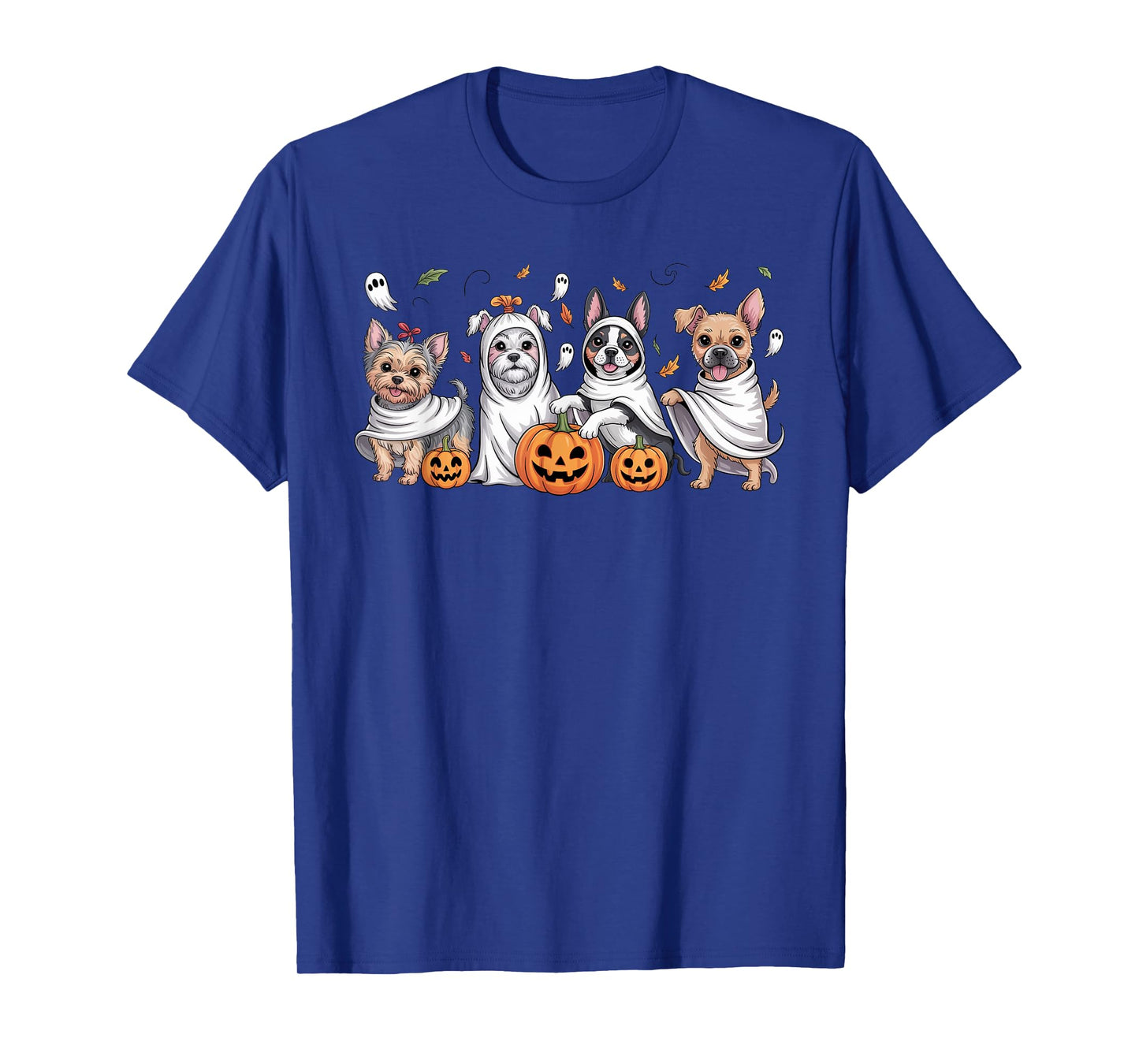 Dogs Ghosts Cute Dogs Dressed As Ghost Funny Halloween Dog T-Shirt
